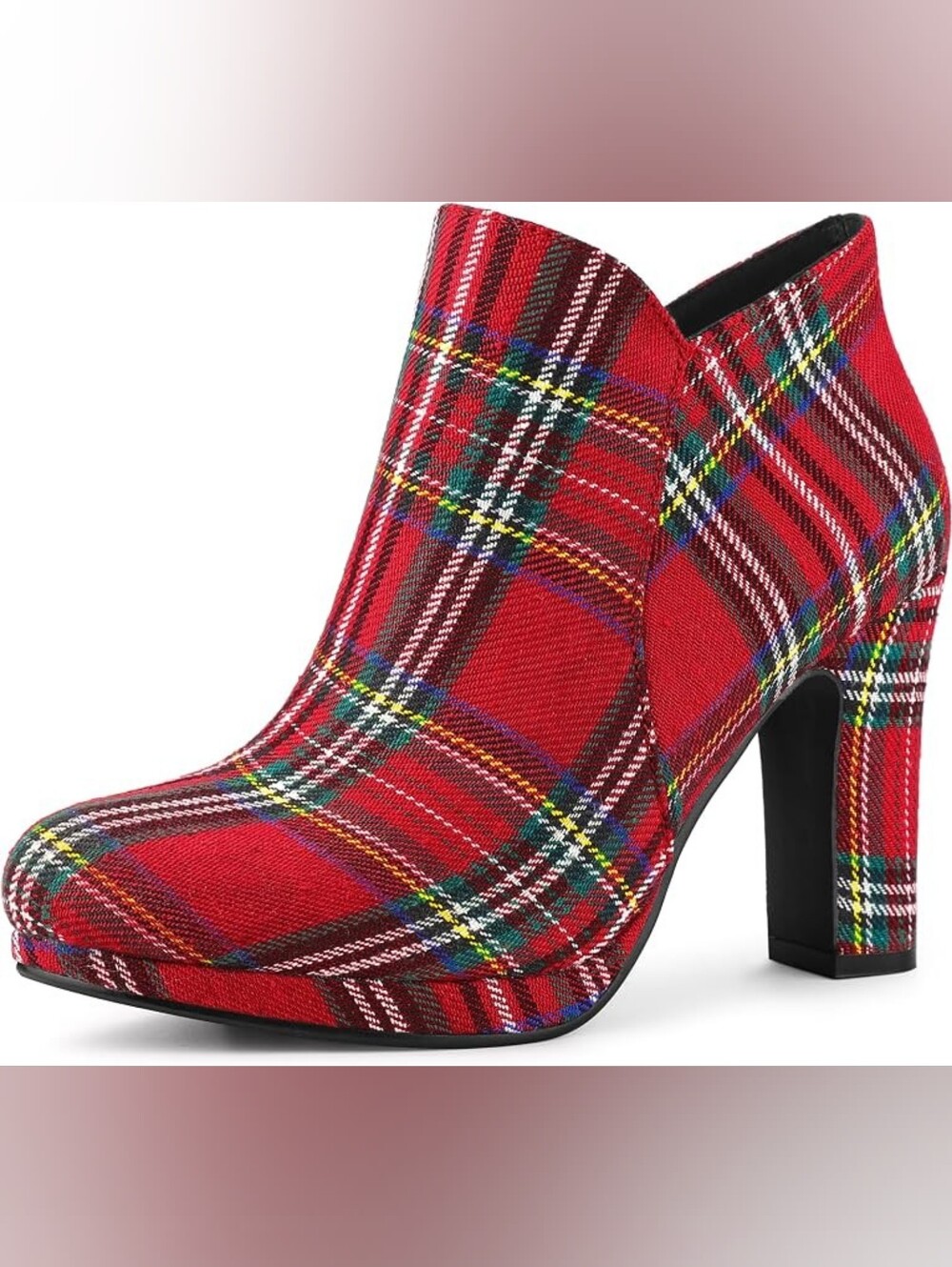Chic Scottish Red Royal Stewart Tartan Plaid Ankle Boots